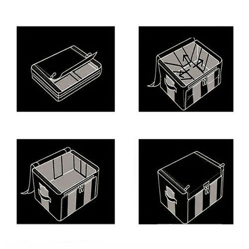 66L Steel Frame Clothes Storage Box, Clothes Organizer, Foldable - 50*40*33cm