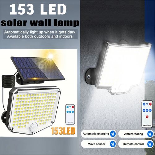 153 LED Solar Wall Light,Garden Wall Light, Waterproof IP65, With Remote Control