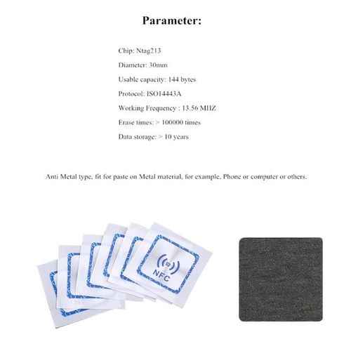6pcs Nfc Ntag213 Tags Anti Metal Sticker Ntag 213 Metallic Badges Token Label For Smart Mobile Phones