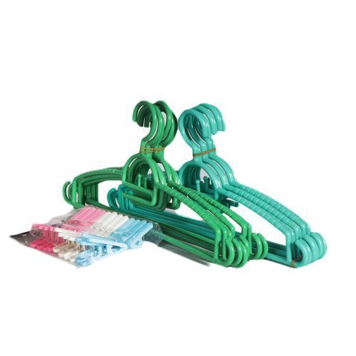 Set Of 12 Hangers & 24 Pegs - Multi Color