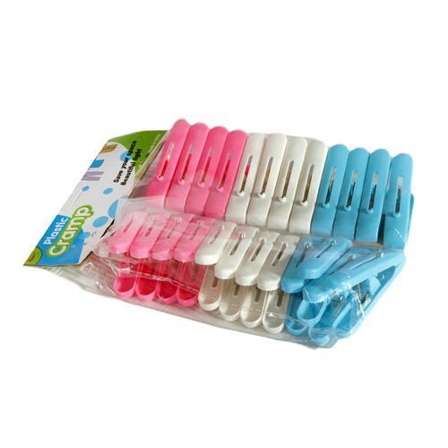Set Of 12 Hangers & 24 Pegs - Multi Color