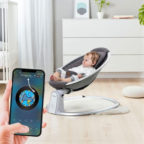 2 in 1 Multi Functional Baby Swing Grey Black