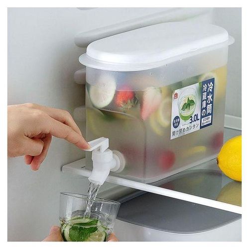 3.5L Fridge Water Beverage Dispenser With Tap - Clear