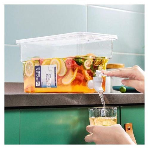3.5L Fridge Water Beverage Dispenser With Tap - Clear