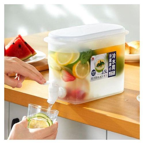 3.5L Fridge Water Beverage Dispenser With Tap - Clear