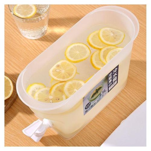 3.5L Fridge Water Beverage Dispenser With Tap - Clear