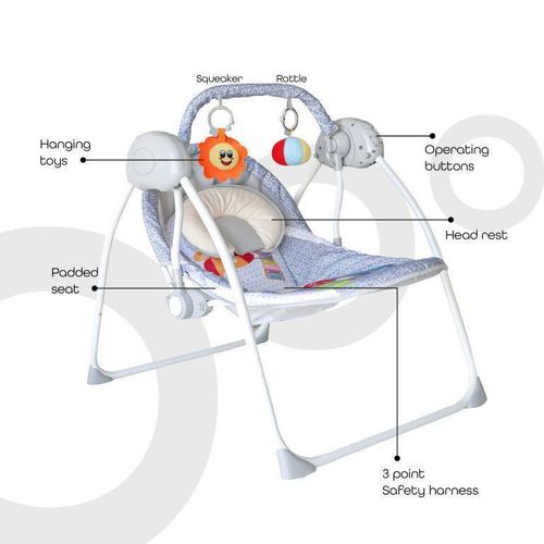 Portable Baby Swing - Grey