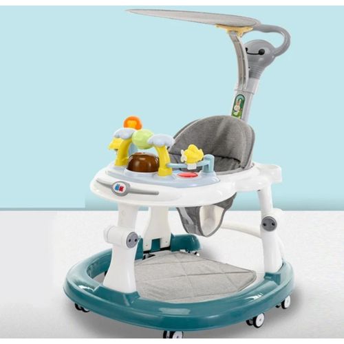 Baby Walker with Brake Folding, Anti-O-Leg Baby Walk - Green er,Anti-Rollover Walking, Height-Adjustable Baby Walkers,Maximum Load 20 Kg,for Girls Boys 6-18Months Toddler,Green
