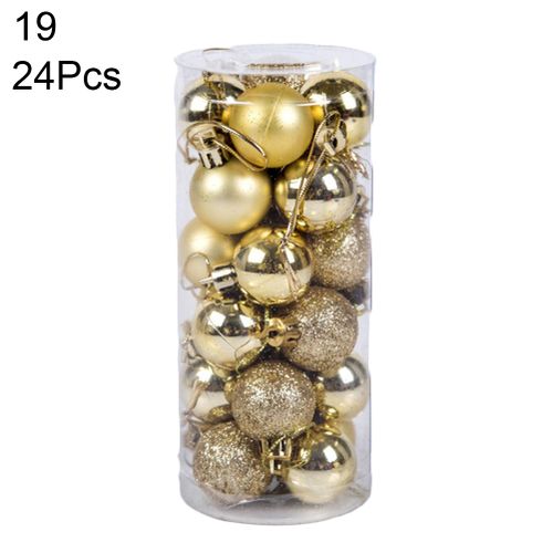 24Pcs 3cm Plastic Christmas Tree Balls Baubles Home-19#