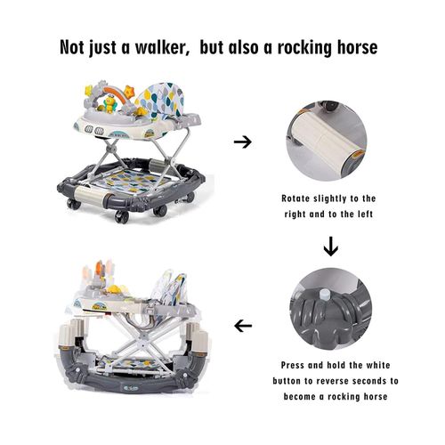 Baby 4 in 1 Baby Walker - Grey