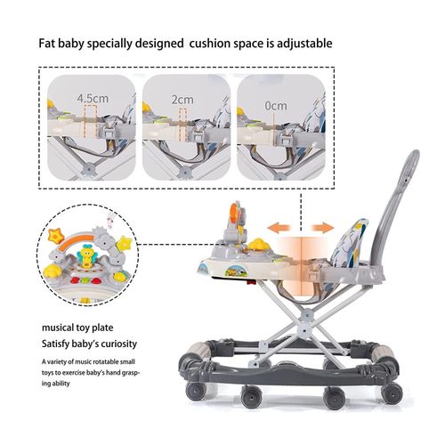 Baby 4 in 1 Baby Walker - Grey