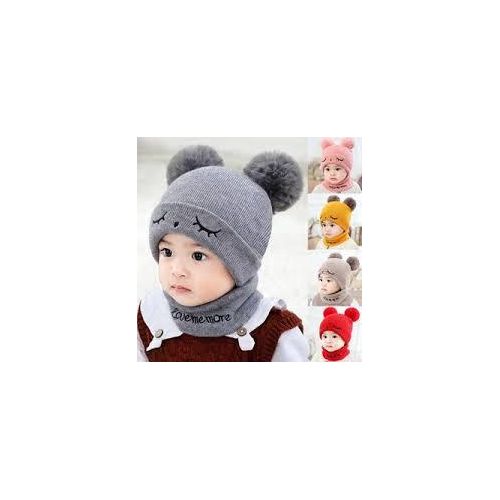 Baby Hat Scarf Set Warm Knit Baby Bonnet Hats