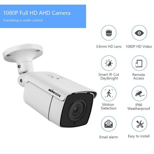 1080P Analog Security Camera Outdoor IP66 Waterproof CCTV Surveillance Camera built-in 24pcs Infrared LED,82ft Night Vision Pal System
