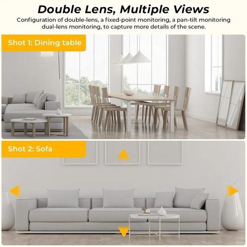 4mp V380 Pro Wifi Dual Lens Camera Color Night Vision Auto Tracking Wireless Surveillance Mini Camera