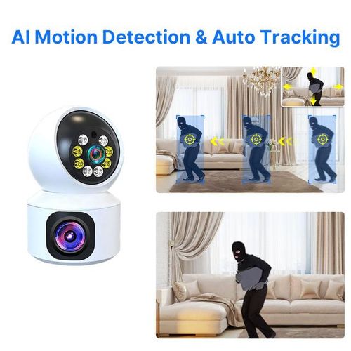 4mp V380 Pro Wifi Dual Lens Camera Color Night Vision Auto Tracking Wireless Surveillance Mini Camera