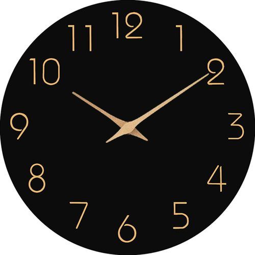 10-Inch Nordic Simple Solid Color Silent Decorative Clock - Black