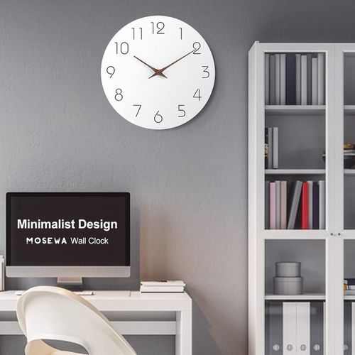 10-Inch Nordic Simple Solid Color Silent Decorative Clock - Black