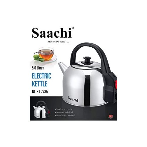 Saachi 5L Cordless Stainless Steel Electric Kettle  - Silver