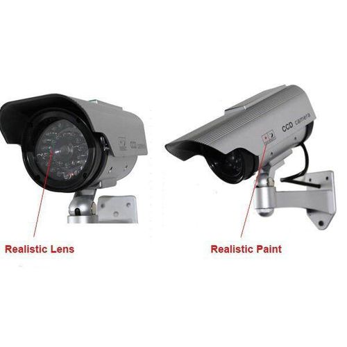 Solar Powered Camera Indoor Outoodr Dummy Bullet CCTV Security Camera with Blinking IR LED