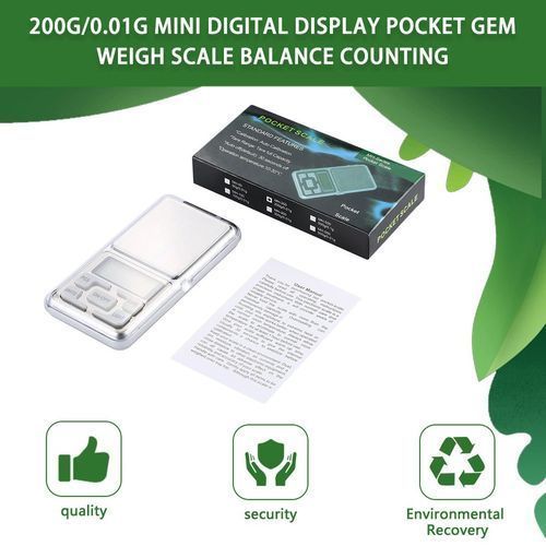 200g/0.01g Digital Precision Pocket Weigh Scale - Silver