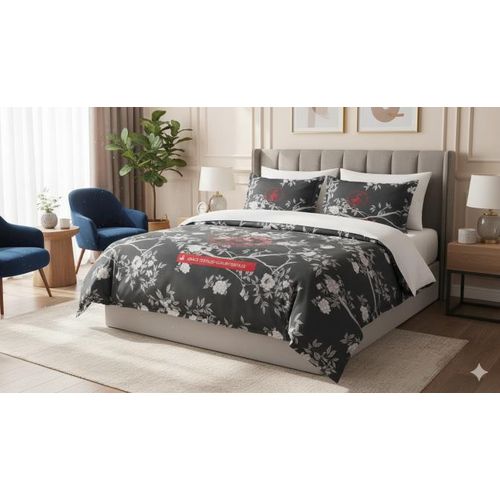 Grace Foam 5*6 Duvet Set, 1 Duvet ,1 Bedsheet & 2 Pillow Cases- Blue Garden (print may vary)