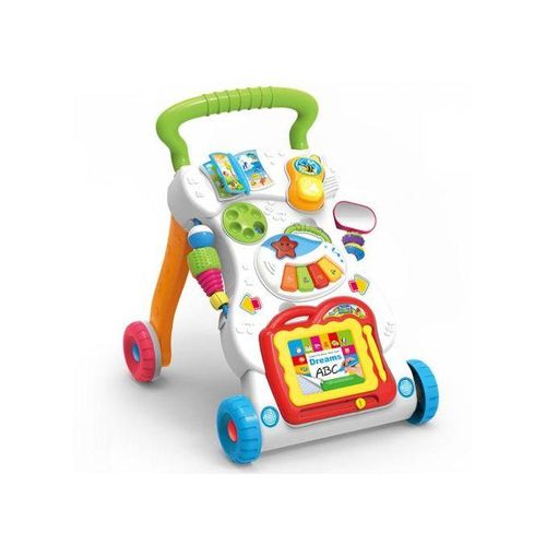 Baby Music Walker Troller With Drawing Wordpad Push Walker-Multicolour