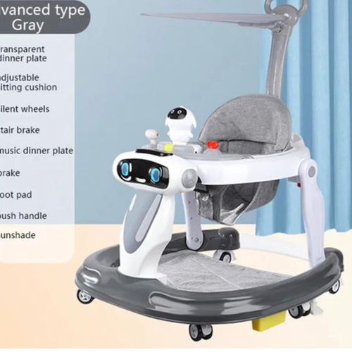 Cherry Adjustable Baby Walker-Gray
