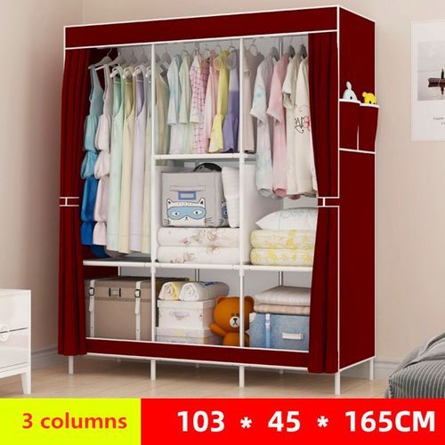Large Capacity Cloth Cabinet, Cabinet Detachable Cabinet - Red