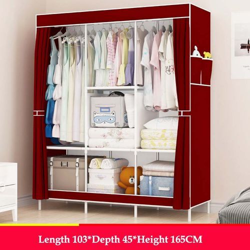 Large Capacity Cloth Cabinet, Cabinet Detachable Cabinet - Red
