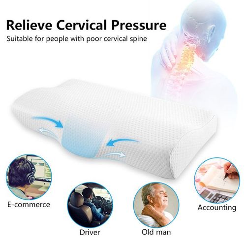 100% Natural Orthopaedic Latex Slow Rebound Memory Foam Pillow - White