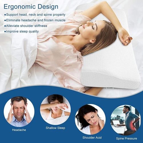 100% Natural Orthopaedic Latex Slow Rebound Memory Foam Pillow - White