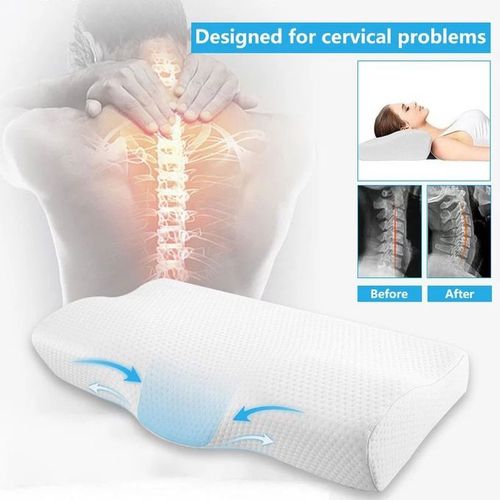 100% Natural Orthopaedic Latex Slow Rebound Memory Foam Pillow - White