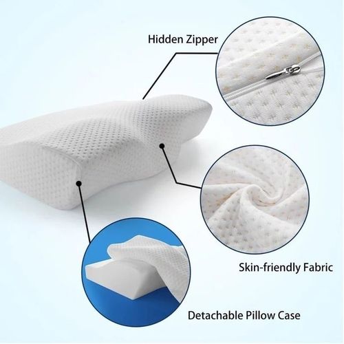 100% Natural Orthopaedic Latex Slow Rebound Memory Foam Pillow - White