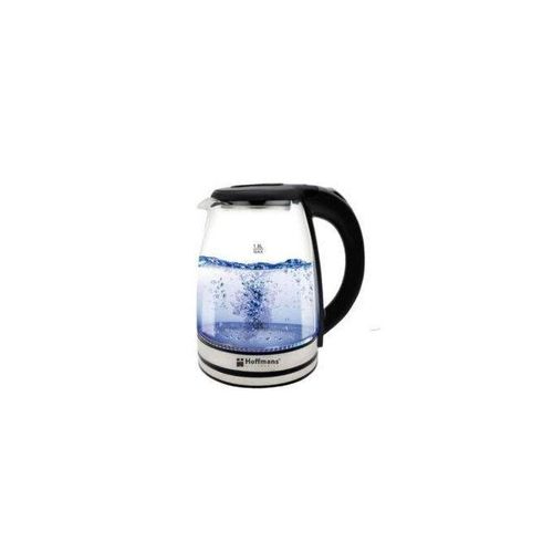 Hoffmans 2L Glass Electric Kettle With LED Blue Light- Silver , Black.