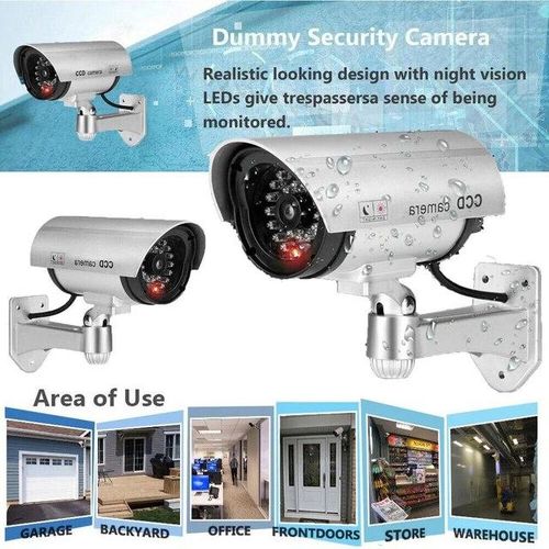 Security Camera Home Imitation Cctv Security Flashing Ir Red Led Waterproof Outdoor Indoor Black Silver