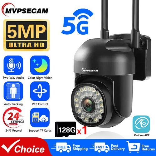 5mp Ip Camera Hd Ptz Ai Human Tracking Cctv Night Vision Full Color Smart Outdoor 5g Wifi Surveillance Camera Home Security