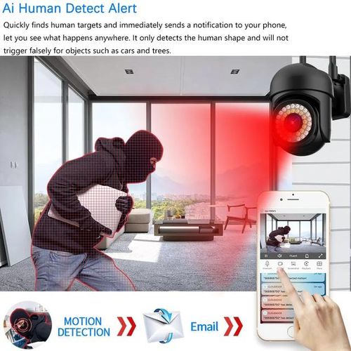 5mp Ip Camera Hd Ptz Ai Human Tracking Cctv Night Vision Full Color Smart Outdoor 5g Wifi Surveillance Camera Home Security