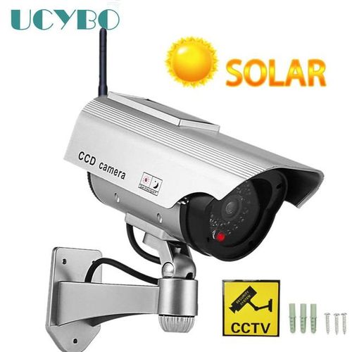 Cctv Camera Solar Powered W/ Infared Ir Led Outdoor Video Surveillance Simulated Home Security Camera