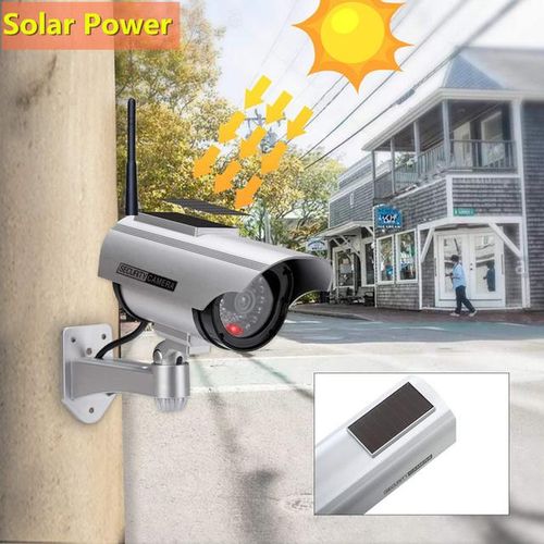 Cctv Camera Solar Powered W/ Infared Ir Led Outdoor Video Surveillance Simulated Home Security Camera