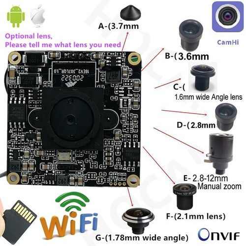 5mp 2mp 1080p Hd Onvif P2p Size 38*38mm Audio Wireless Ip Camera Module Mini Wifi Sd Slot Camhi Home Security Camera System