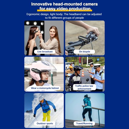 5K Head Mounted Camera Wearable WiFi Video Camera Camcorder