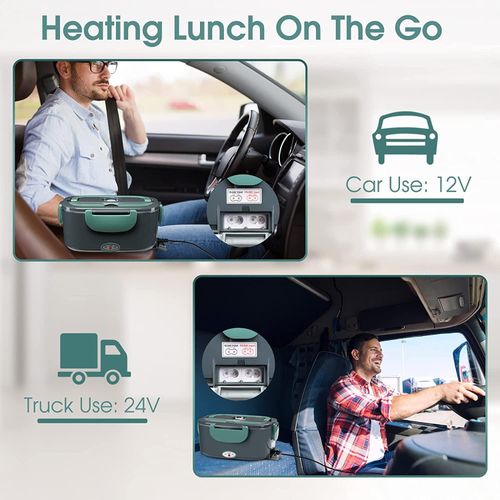 Stainless Steel Insulated Lunch Box, For Car,Outdoor,Travel-Dark Green