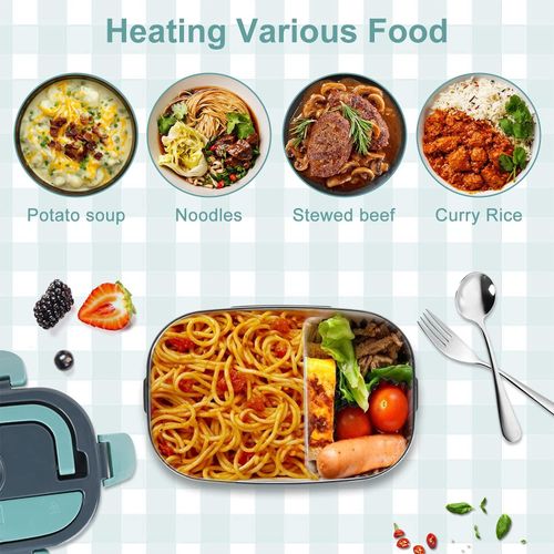 Stainless Steel Insulated Lunch Box, For Car,Outdoor,Travel-Dark Green