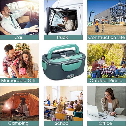 Stainless Steel Insulated Lunch Box, For Car,Outdoor,Travel-Dark Green