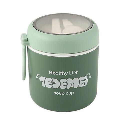 Other Thermal Soup Lunch Box Food Container With Spoon Stainless Steel Vacuum Cup Soup Cup Portable Insulated Breakfast Tableware Water Flask Stainless Steel Bottle Tumbler- Multicolor