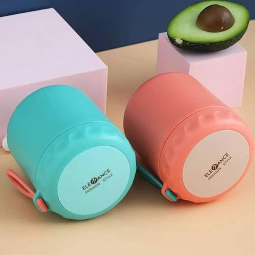 Other Thermal Soup Lunch Box Food Container With Spoon Stainless Steel Vacuum Cup Soup Cup Portable Insulated Breakfast Tableware Water Flask Stainless Steel Bottle Tumbler- Multicolor