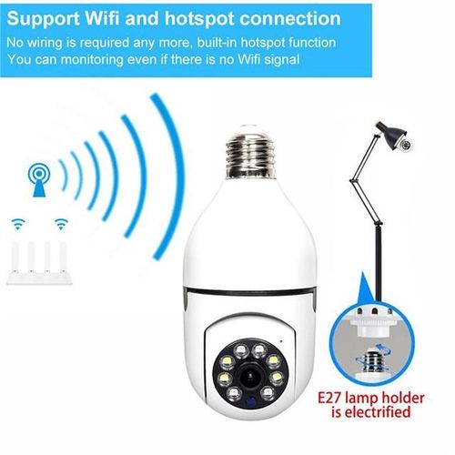 Bulb Security Camera 4x Digital Zoom Wifi Outdoor Indoor Bulb Camera Motion Detection Compatible For E27 Socket