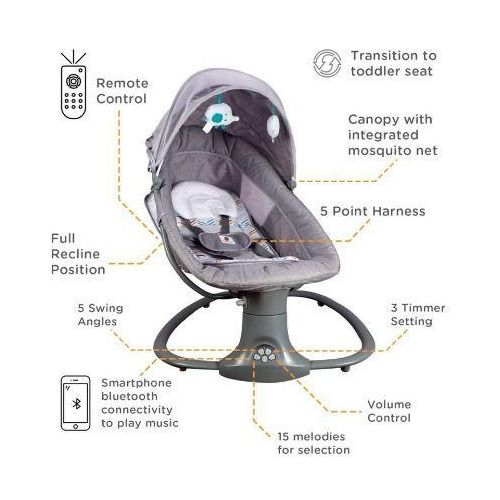 Baby Electric Swing-Rocker Grey