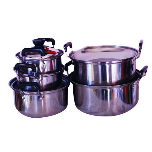 Serving Steel Dishes 5pcs - Silver