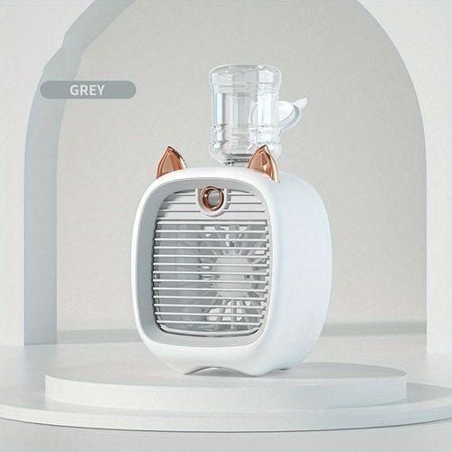 1200mAh 3-speed USB Type-C Rechargeable Mist Humidifier Fan - Gray&White